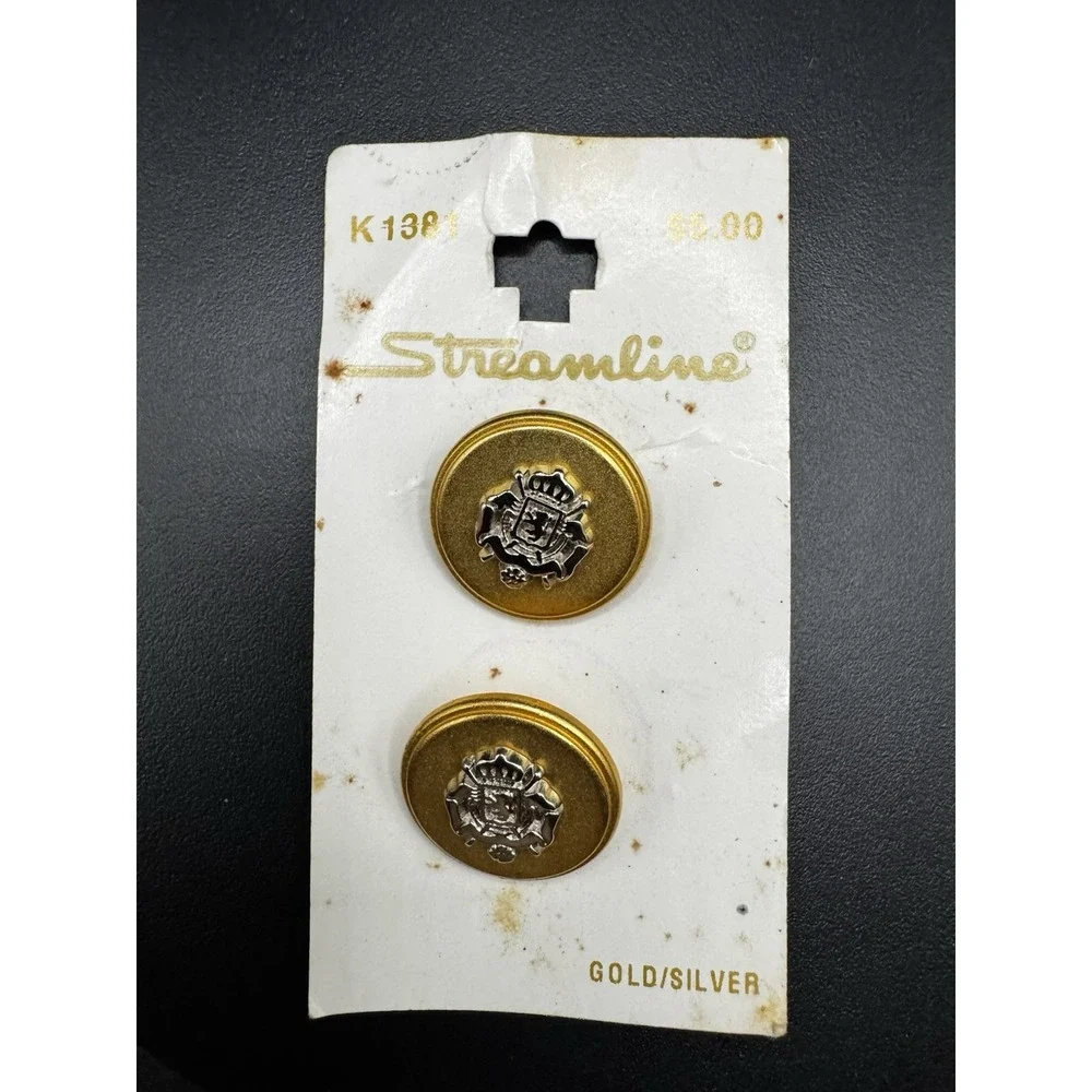 Vintage‎ Streamline Gold/Silver Buttons K1381 3/4